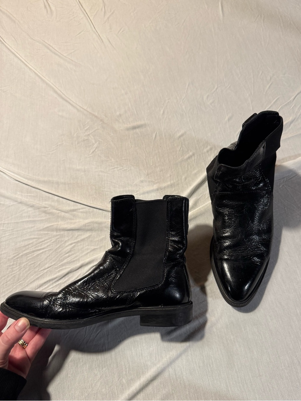 Vagabond Shoemakers Black Patent Chelsea Boots Size 36